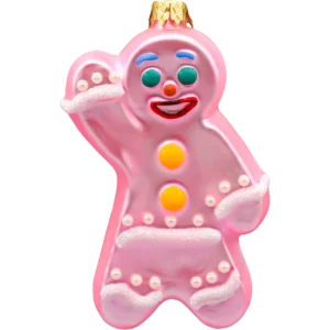 Bombka szklana Syn Bombkarza Piernikowy ludzik: różowy