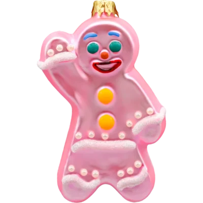 Bombka szklana Syn Bombkarza Piernikowy ludzik: różowy