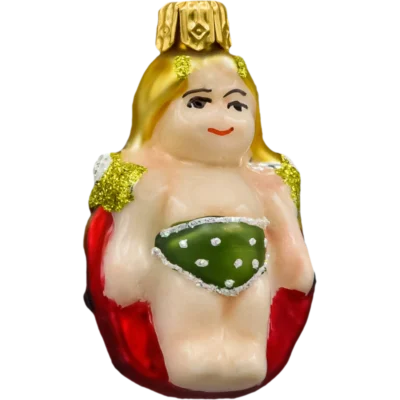 Bombka szklana Syn Bombkarza Biedronka w zielonych majteczkach