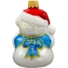 Bombka szklana Syn Bombkarza Miś polarny w czapce Świętego Mikołaja z sercem tył