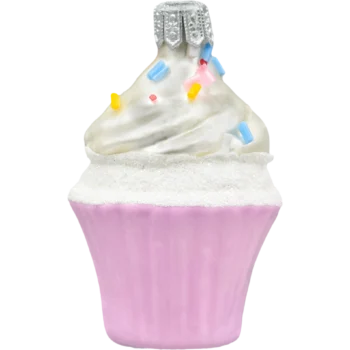 Muffinek z kremem i posypką: fioletowy