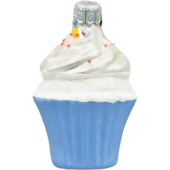 Muffinek z kremem i posypką: niebieski