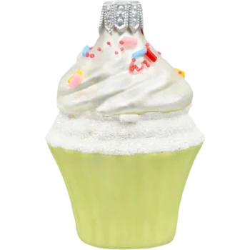 Muffinek z kremem i posypką: zielony