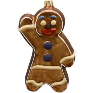 Szklana bombka choinkowa Piernikowy Ludzik: ciemnobrązowy