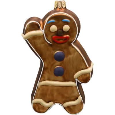 Szklana bombka choinkowa Piernikowy Ludzik: ciemnobrązowy