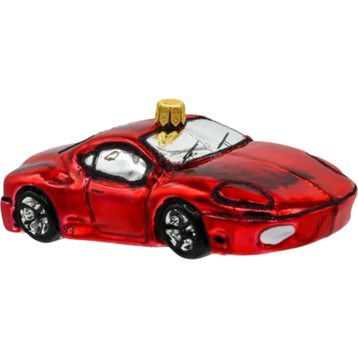 Szklana Bombka Choinkowa Figurka Samochód sportowy: czerwony profil