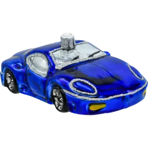 Szklana Bombka Choinkowa Figurka Samochód sportowy: niebieski front