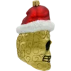 Szklana Bombka Choinkowa Figurka Czaszka Halloween w czapce Świętego Mikołaja profil