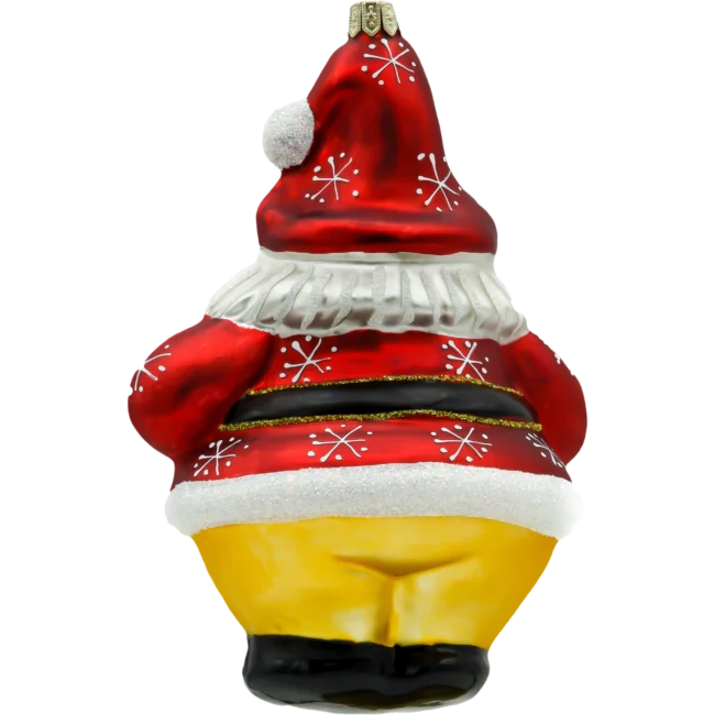 Szklana Bombka Choinkowa Figurka Święty Mikołaj na masie tył