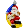 Szklana Bombka Choinkowa Figurka Święty Mikołaj na księżycu z gitarą