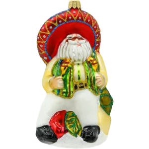 Szklana Bombka Choinkowa Figurka Mikołaj w stylu meksykańskim