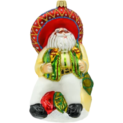 Szklana Bombka Choinkowa Figurka Mikołaj w stylu meksykańskim