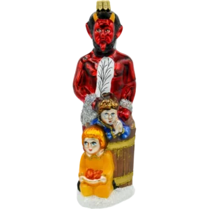 Szklana Bombka Choinkowa Figurka Krampus z dziećmi