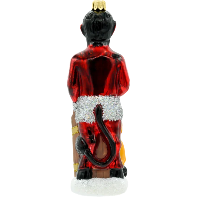 Szklana Bombka Choinkowa Figurka Krampus z dziećmi tył