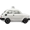 Szklana Bombka Choinkowa Figurka Fiat 126p Maluch: biały profil