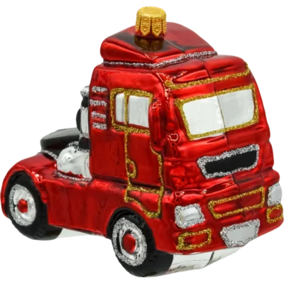 Szklana Bombka Choinkowa Figurka Ciężarówka bok