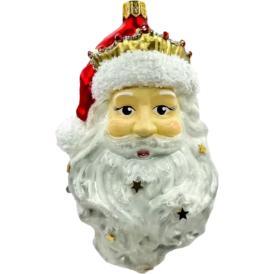 Szklana Bombka Choinkowa Święty Mikołaj w koronie