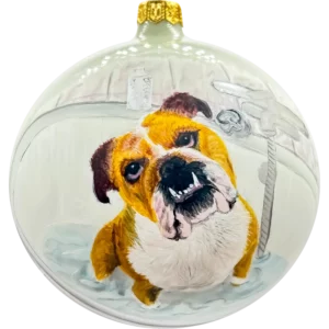 Bombka na zamóienie: Bulldog w wannie