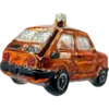 Szklana Bombka Choinkowa Fiat 126p Maluch: pomarańczowy
