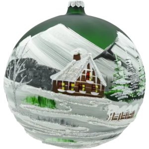 Bombka szklana okrągła Zimowy pejzaż w górach