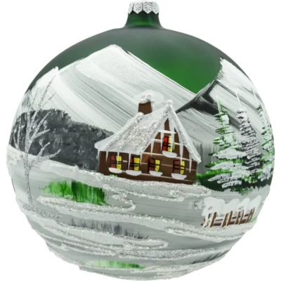 Bombka szklana okrągła Zimowy pejzaż w górach
