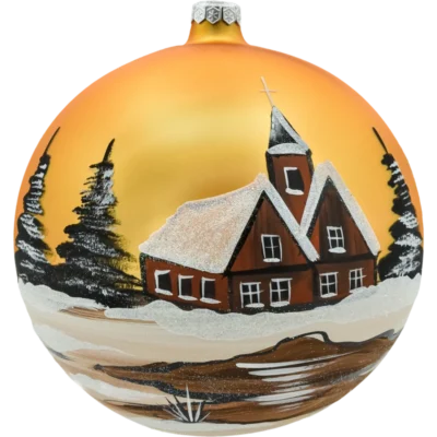 Bombka szklana okrągła Złoty Kościółek