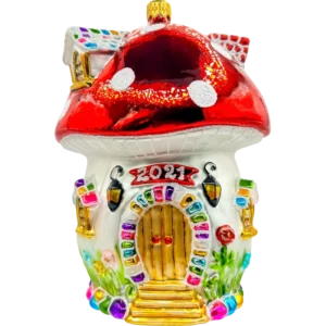 Szklana Bombka Choinkowa Bajkowy Domek Grzybek