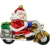 Szklana Bombka Choinkowa Figurka Wielki Święty Mikołaj na motocyklu profil