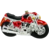 Szklana Bombka Choinkowa Figurka Motocykl: czerwony profil