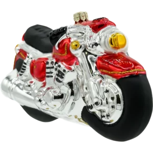 Szklana Bombka Choinkowa Figurka Motocykl: czerwony front
