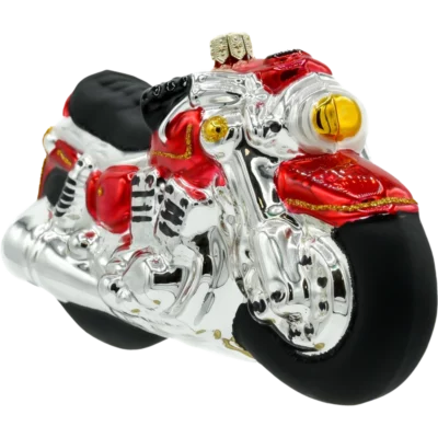 Szklana Bombka Choinkowa Figurka Motocykl: czerwony front