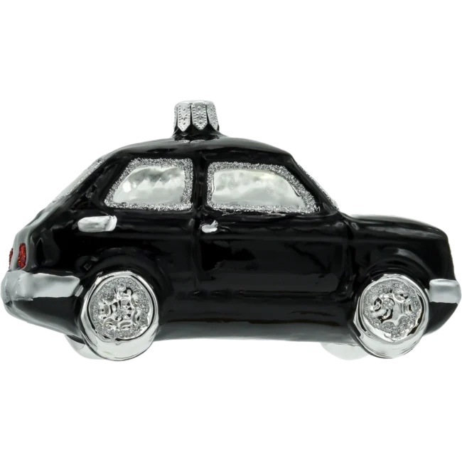 Szklana Bombka Choinkowa Figurka Fiat 126p Maluch: czarny profil