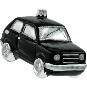 Szklana Bombka Choinkowa Figurka Fiat 126p Maluch: czarny front