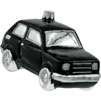Szklana Bombka Choinkowa Figurka Fiat 126p Maluch: czarny front