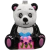 Szklana Bombka Choinkowa Figurka Panda z prezentem: duża