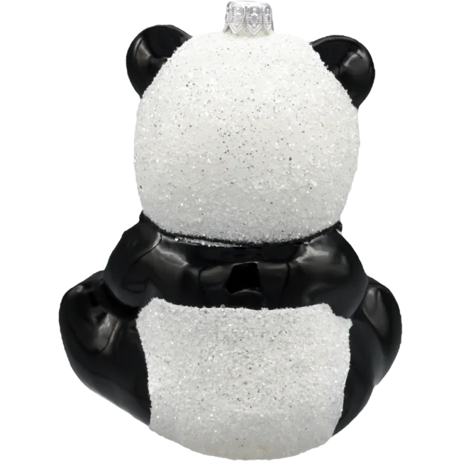 Szklana Bombka Choinkowa Figurka Panda z prezentem: duża tył