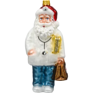 Szklana bombka choinkowa figurka Mikołaj Doktor