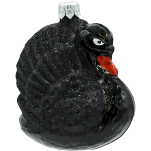 Szklana Bombka Choinkowa Figurka Majestatyczny Łabędź: czarny