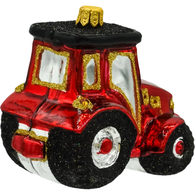 Szklana Bombka Choinkowa Figurka Traktor tył