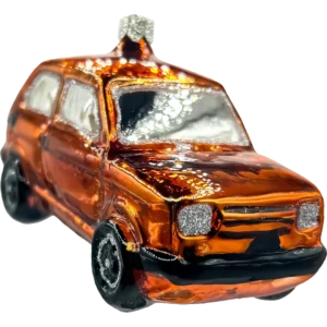 Szklana Bombka Choinkowa Fiat Maluch 126p: pomarańczowy