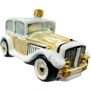 Szklana Bombka Choinkowa Klasyczny Retro Samochód: biały