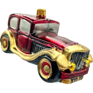 Szklana Bombka Choinkowa Klasyczny Retro Samochód: czerwonozłoty