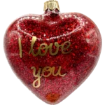 Szklana Bombka Choinkowa Serce I Love You
