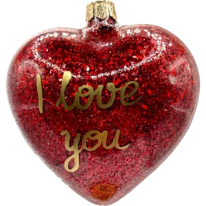 Szklana Bombka Choinkowa Serce I Love You