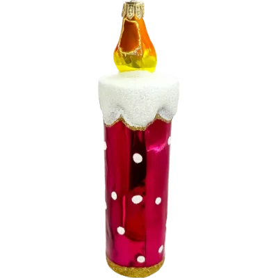 Szklana Bombka Choinkowa Świeca Świąteczna z płomieniem