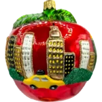 Szklana Bombka Choinkowa Wielkie jabłko z panoramą Nowego Jorku