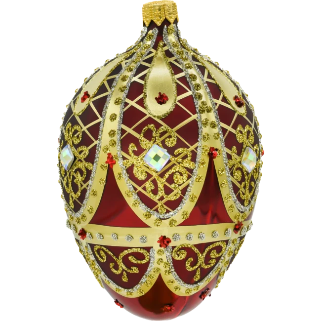 Szklana Bombka Choinkowa Figurka Ekskluzywne jajo Faberge: bordowe