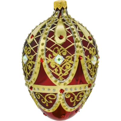 Szklana Bombka Choinkowa Figurka Ekskluzywne jajo Faberge: bordowe