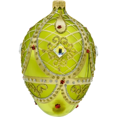 Szklana Bombka Choinkowa Figurka Ekskluzywne jajo Faberge: jasnozielony