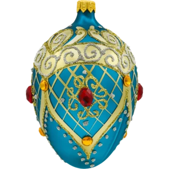 Ekskluzywne jajo Faberge z kamieniami: turkusowe